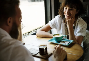 Man and woman in communication